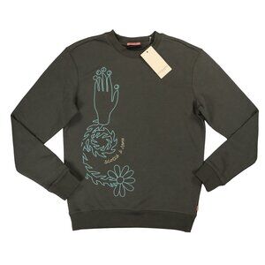 Scotch & Soda Embroidery Accented Crew Pullover Men's Sweatshirt S NWT Coffee